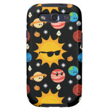 Cute Planets Space Pattern Samsung Galaxy SIII Cover