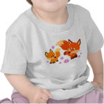 Cute Playful Cartoon Foxes Baby T-Shirt