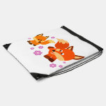Cute Playful Cartoon Foxes Drawstring Backpack