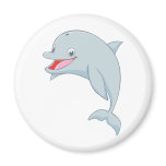 Cute Playful Dolphin Cartoon magnets