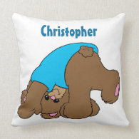 cute playful tumbling teddy bear design throwpillow