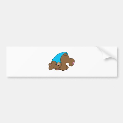 cute playful tumbling teddy bear design bumper stickers