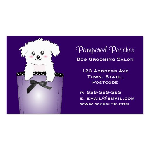 Cute Pocket Puppy Dog Business Card Templates (front side)