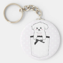 Cute Pocket Puppy Dog Keychain