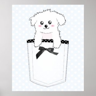 Cute Pocket Westie Puppy Dog Poster