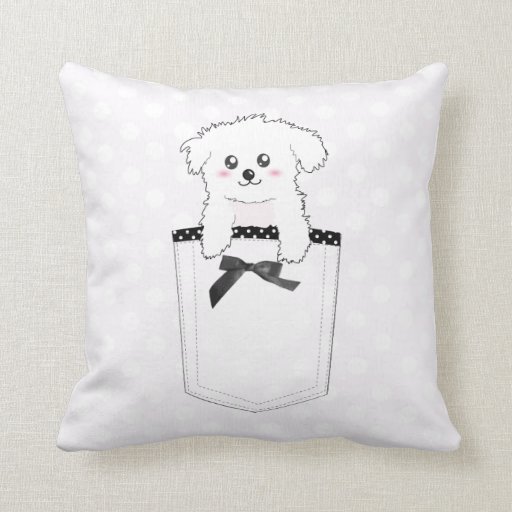 Cute Pocket Puppy Dog Throw Pillows Zazzle