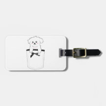 Cute Pocket Puppy Dog Travel Bag Tag