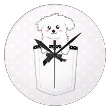 Cute Pocket Puppy Dog Wallclock