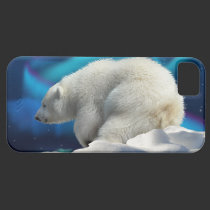 Cute Polar Bear Cub & Aurora iPhone 5 Case casemate cases
