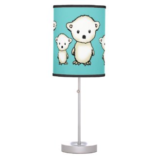 Cute Polar Bear Cubs Kids Art Lamps