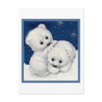 Cute Polar Bear Cubs postcards by fstasu Cute Polar Bear Cubs postcards
