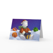 Cute Polar Bear Santa Greeting Cards by karyn_lewis Cute Polar Bear Santa Greeting Cards