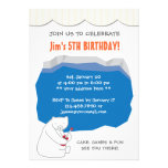 Cute Polar Bear Ukulele Birthday Party Invitation