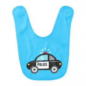 Cute Police Car with Siren Baby Bib