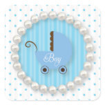 Cute Polka Dot and pearls Boy Baby shower Sticker