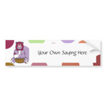 Cute Polka Dot Birthday Bear Bumper Sticker bumper stickers
