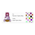 Cute Polka Dot Birthday Bear Gift Tags