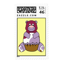 Cute Polka Dot Birthday Bear Postage Stamp