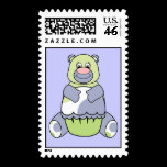 Cute Polka Dot Birthday Bear Postage Stamp