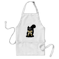 Cute Polka Dot Black Kitty Cat Apron by polkadotpizazz Cute Polka Dot Black Kitty Cat Apron