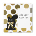 Cute Polka Dot Black Kitty Cat Magnet