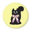 Cute Polka Dot Black Kitty Cat Magnet