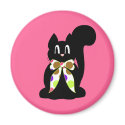 Cute Polka Dot Black Kitty Cat Magnet