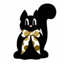 Cute Polka Dot Black Kitty Cat Ornament