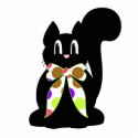 Cute Polka Dot Black Kitty Cat Ornament