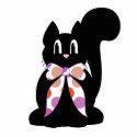 Cute Polka Dot Black Kitty Cat Ornament
