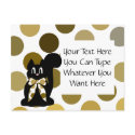 Cute Polka Dot Black Kitty Cat Postcard