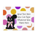 Cute Polka Dot Black Kitty Cat Postcard