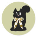 Cute Polka Dot Black Kitty Cat Sticker