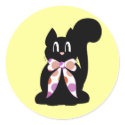 Cute Polka Dot Black Kitty Cat Sticker