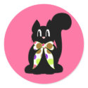 Cute Polka Dot Black Kitty Cat Sticker