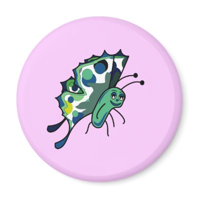 Cute Polka Dot Butterfly Magnet by polkadotpizazz