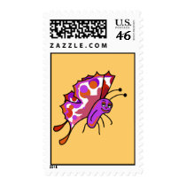 Cute Polka Dot Butterfly Postage Stamp by polkadotpizazz Cute Polka Dot Butterfly Postage Stamp