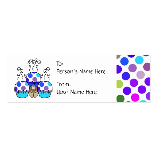 cute polka dot cupcake business card