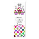 Cute Polka Dot Cupcake Monster Bookmarks