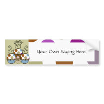 Cute Polka Dot Cupcake Monster Bumper Sticker bumper stickers by polkadotpizazz Cute Polka Dot Cupcake Monster Bumper Sticker bumper stickers