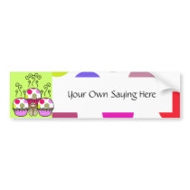 Cute Polka Dot Cupcake Monster Bumper Sticker bumper stickers by polkadotpizazz Cute Polka Dot Cupcake Monster Bumper Sticker bumper stickers