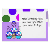 Cute Polka Dot Cupcake Monster Greeting Card by polkadotpizazz Cute Polka Dot Cupcake Monster Greeting Card