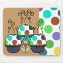 Cute Polka Dot Cupcake Monster Mousepad