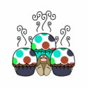 Cute Polka Dot Cupcake Monster Ornament