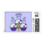 Cute Polka Dot Cupcake Monster Postage Stamp