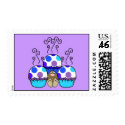 Cute Polka Dot Cupcake Monster Postage Stamp by polkadotpizazz Cute Polka Dot Cupcake Monster Postage Stamp