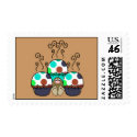 Cute Polka Dot Cupcake Monster Postage Stamp