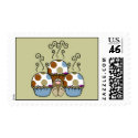 Cute Polka Dot Cupcake Monster Postage Stamp by polkadotpizazz Cute Polka Dot Cupcake Monster Postage Stamp