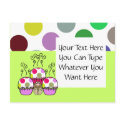 Cute Polka Dot Cupcake Monster Postcard