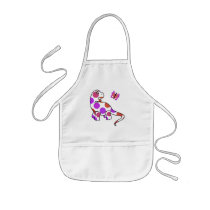 Cute Polka Dot Dinosaur Apron
